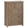Slater Mill 5 Drawers Chest - Brown - JOFR-943N-30