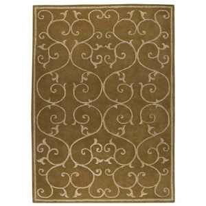 Capri Olive Green Hand Tufted Rug with Twisted New Zealand Wool 