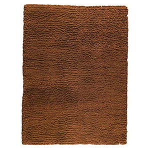Ceres Hand Woven Wool Rug in Rust Brown 