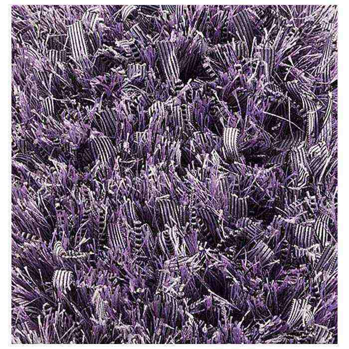 Lucetta Hand Woven Polyester Shaggy Rug in Violet 