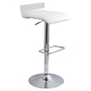 Swerve Adjustable Barstool - Clear, White - LMS-BS-SWRV-CL-W