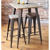 Oregon Stackable Barstool - Medium Brown Top, Gray (Set of 2) - LMS-BS-TW-OR-BN-GY2