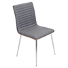 Mason Leatherette Dining Chair - Walnut, Gray (Set of 2) - LMS-CH-MSN-WL-GY2