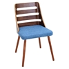 Trevi Dining Chair - Walnut, Blue - LMS-CH-TRV-WL-BU