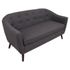 Rockwell Upholstery Sofa - Button Tufted, Charcoal Gray - LMS-CHR-AH-RK58-GY