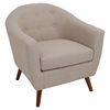 Rockwell Upholstery Armchair - Button Tufted, Beige - LMS-CHR-AH-RKWL-BG