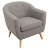Rockwell Upholstery Armchair - Button Tufted, Light Gray - LMS-CHR-AH-RKWL-LGY