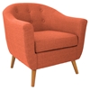 Rockwell Upholstery Armchair - Button Tufted, Orange - LMS-CHR-AH-RKWL-OR
