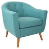 Rockwell Upholstery Armchair - Button Tufted, Teal - LMS-CHR-AH-RKWL-TL