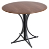 Boro Round Dining Table - Pedestal Base, Walnut - LMS-DT-BORO-WL-BK