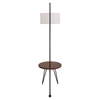 Stork Floor Lamp with Table Accent - Walnut, White - LMS-LS-STORK-WL-W