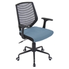 Network Height Adjustable Office Chair - Swivel, Black, Smoked Blue - LMS-OFC-NET-BK-SMBU