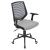 Network Height Adjustable Office Chair - Swivel, Black, Silver - LMS-OFC-NET-BK-SV