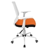 Network Height Adjustable Office Chair - Swivel, White, Orange - LMS-OFC-NET-W-O