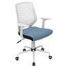 Network Height Adjustable Office Chair - Swivel, White, Smoked Blue - LMS-OFC-NET-W-SMBU