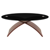 Criss Cross Oval Coffee Table - Walnut, Black - LMS-TB-SW-CFCRS-BK