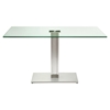Castor Dining Table - Clear Glass, Pedestal Base - MOES-ER-2005-17