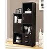Dulcet Tall Storage Unit - Open Shelves, Drawers, Cappuccino - MNRH-I-2533