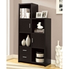Dulcet Tall Storage Unit - Open Shelves, Drawers, Cappuccino - MNRH-I-2533