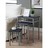 Infinity Nesting Tables Set - Black Top, Silver Metal - MNRH-I-3091