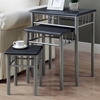 Infinity Nesting Tables Set - Black Top, Silver Metal - MNRH-I-3091