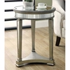 Feist Mirror End Table - Silver Finish, Round Top - MNRH-I-3705