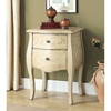 Ampere Bombay Style Accent Table - 2 Drawers, Antique White - MNRH-I-3820