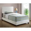 Esmeralda Twin Size Panel Bed - White Upholstery, Tapered Feet - MNRH-I-5907T