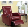 Clemenza Leather Rocker Recliner - Track Arms, Red - MNRH-I-8082RD