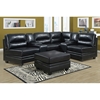 Hedberg Armless Chair - Tapered Block Feet, Black Leather - MNRH-I-8301BK
