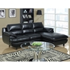Roussel Leather Sectional Sofa - Pillow Top Arms, Black - MNRH-I-8435BK