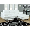 Roussel Leather Sectional Sofa - Pillow Top Arms, White - MNRH-I-8435WH
