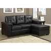 Michaelson Tufted Sectional Sofa - Dark Brown Leather - MNRH-I-8705BR