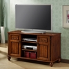 Patience Traditional TV Console - Dark Oak, Carved Accents - MNRH-I-1224