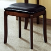 Chloe Vanity Table and Stool Set - Walnut, Dark Brown Seat - MNRH-I-1582