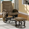 Huygens Swivel Rocking Chair with Ottoman - Brown Chenille - MNRH-I-7253