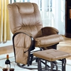 Schmidt Swivel Rocking Chair with Ottoman - Tan Microfiber - MNRH-I-7275