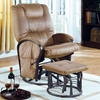 Schmidt Swivel Rocking Chair with Ottoman - Tan Microfiber - MNRH-I-7275