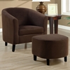 Laplace Armchair and Ottoman Set - Chocolate Brown Microfiber - MNRH-I-8056