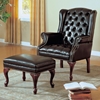 Bellucci Wingback Chair and Ottoman Set - Cabriole Legs - MNRH-I-8090