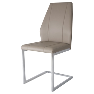 Side-Iowa Side Chair - Taupe, Chrome Leg 