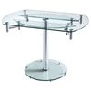 Cafe-409 Round Extended Dining Table - Clear, Chrome - NSI-441420