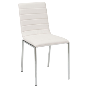 Side-456 Side Chair - White, Chrome Leg 