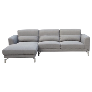 Clarinda Sectional Sofa - Left Arm Facing Chaise, Silver Gray 