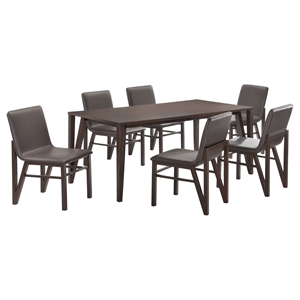 7 Pieces Cafe-501 Dining Set - Brown, Wenge 