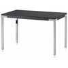 Cafe Rectangular Dining Table - Chrome Legs, Black Glass Top - NSI-431008