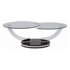 Cota Round Coffee Table - Swivel, Clear Glass, Wenge Wood - NSI-431002