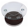 Cota Round Coffee Table - Swivel, Clear Glass, Wenge Wood - NSI-431002