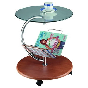 Cota-C End Table - Cherry, Clear 