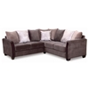 Morgan Sectional Sofa - Dark Brown Fabric, Wood Legs - NSI-437002